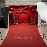 Aperturee - Aperturee All Red Monochromatic Christmas Sweep Backdrop Modern and Bold Holiday Minimalist Photo Studio Floor Drop